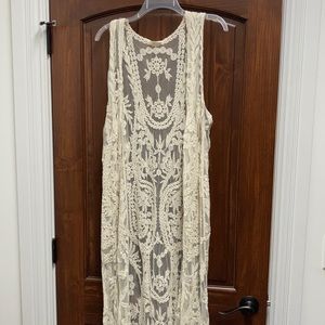 Ivory lace duster